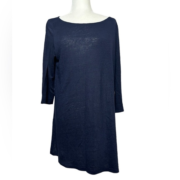 Eileen Fisher 100% organic Linen 3/4 Sleeve Dresses  size Large - Picture 1 of 8
